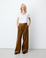 Pantalon oversize velours côtelé coffee Abriel
