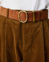 Pantalon oversize velours côtelé coffee Abriel