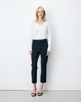 Pantalon capri ajusté à rayures marine Adrian