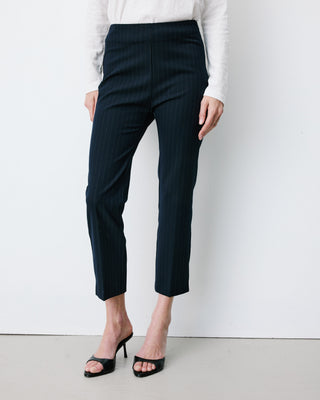Pantalon capri ajusté à rayures marine Adrian