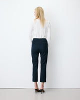 Pantalon capri ajusté à rayures marine Adrian