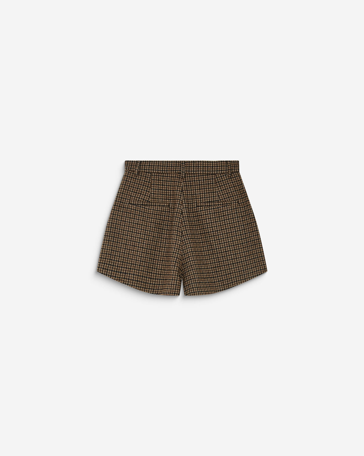 Short tailleur pied-de-poule taille haute coffee Arsenio