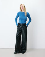 Pantalon barrel similicuir noir Alfie