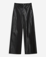 Pantalon barrel similicuir noir Alfie