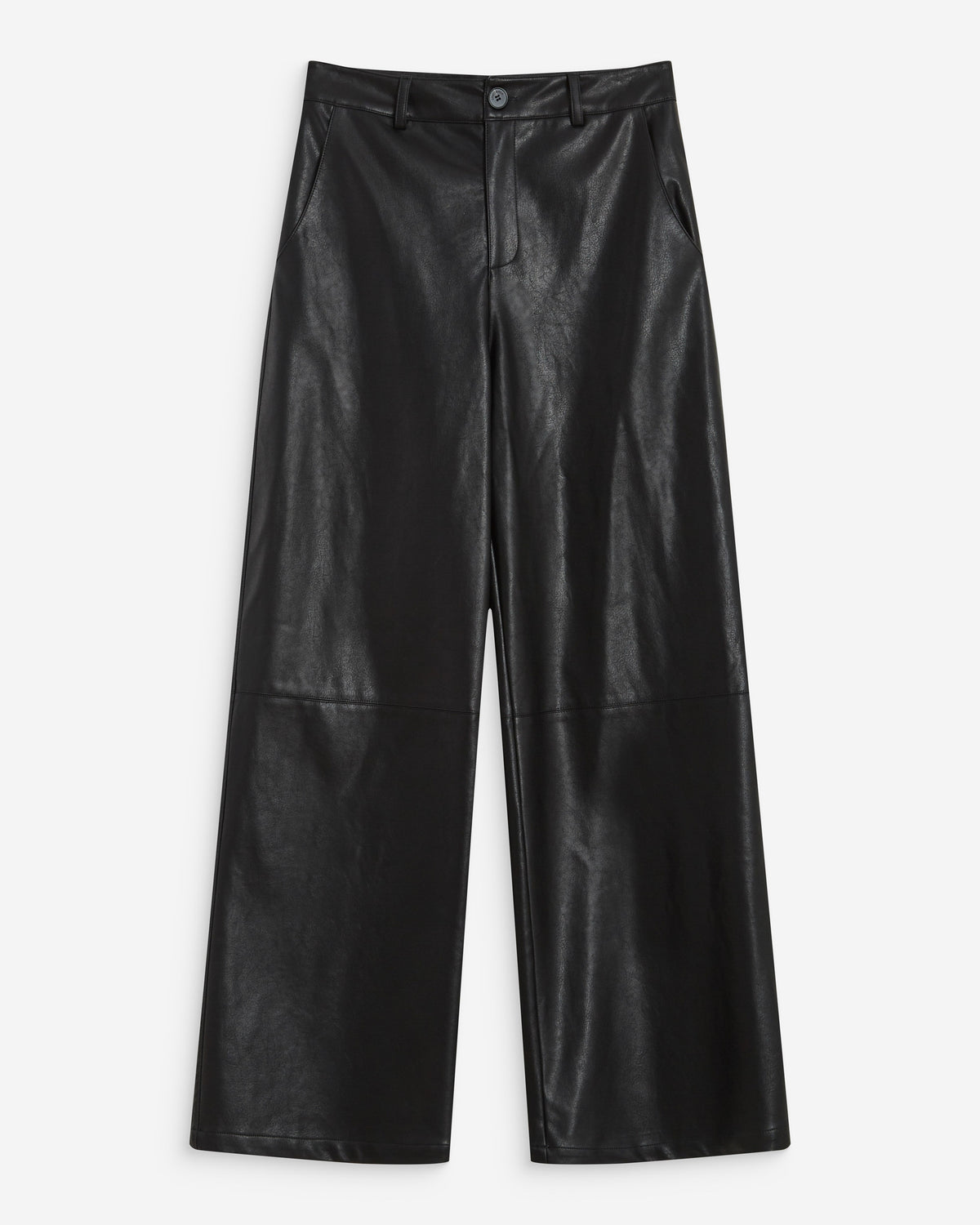 Pantalon barrel similicuir noir Alfie