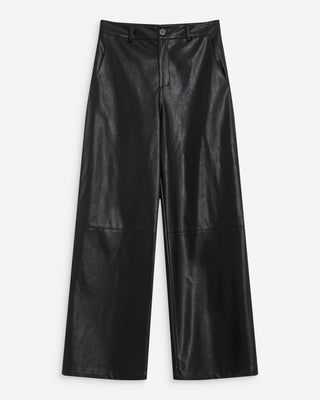 Pantalon barrel similicuir noir Alfie