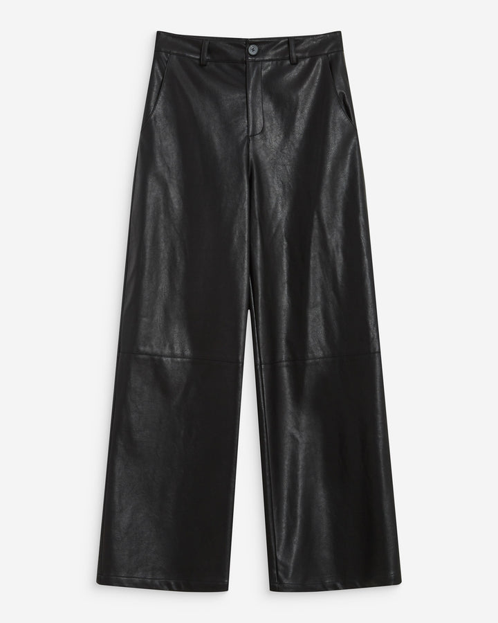 Pantalon barrel similicuir noir Alfie