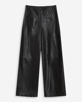 Pantalon barrel similicuir noir Alfie