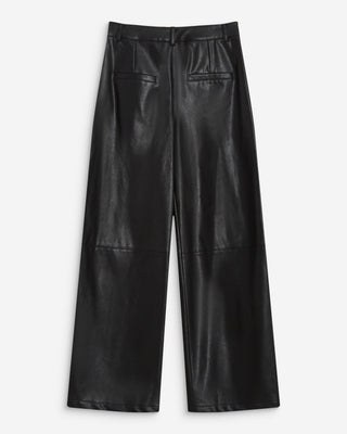 Pantalon barrel similicuir noir Alfie
