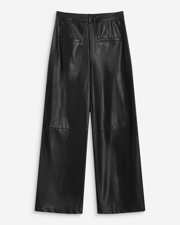 Pantalon barrel similicuir noir Alfie