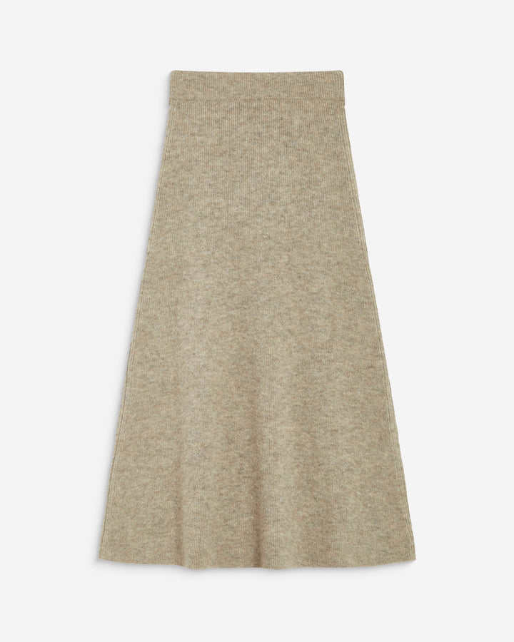 Jupe longue évasée en maille taille haute grege Aluna