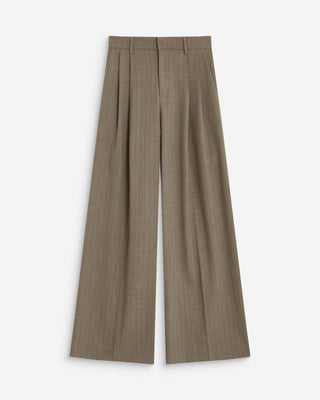 Pantalon tailleur ample ceinture nouable rayure Ardoise