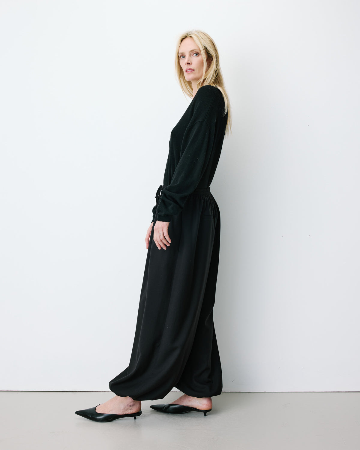 High-rise balloon pants noir Aniel