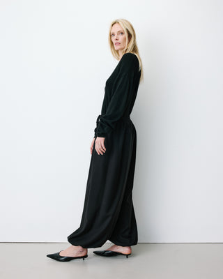Pantalon ballon taille haute ajustable noir Aniel