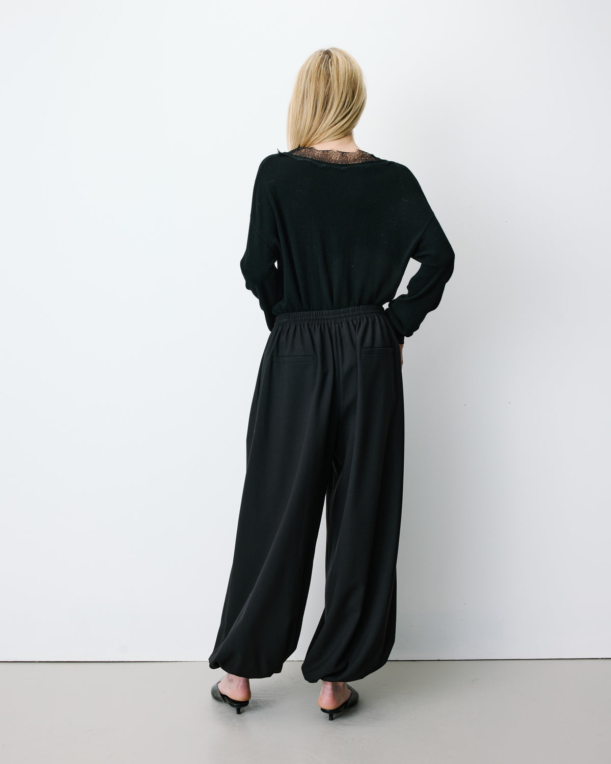 High-rise balloon pants noir Aniel