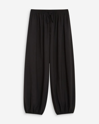 Pantalon ballon taille haute ajustable noir Aniel