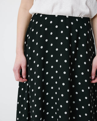 Jupe longue trapèze taille haute pois Analia