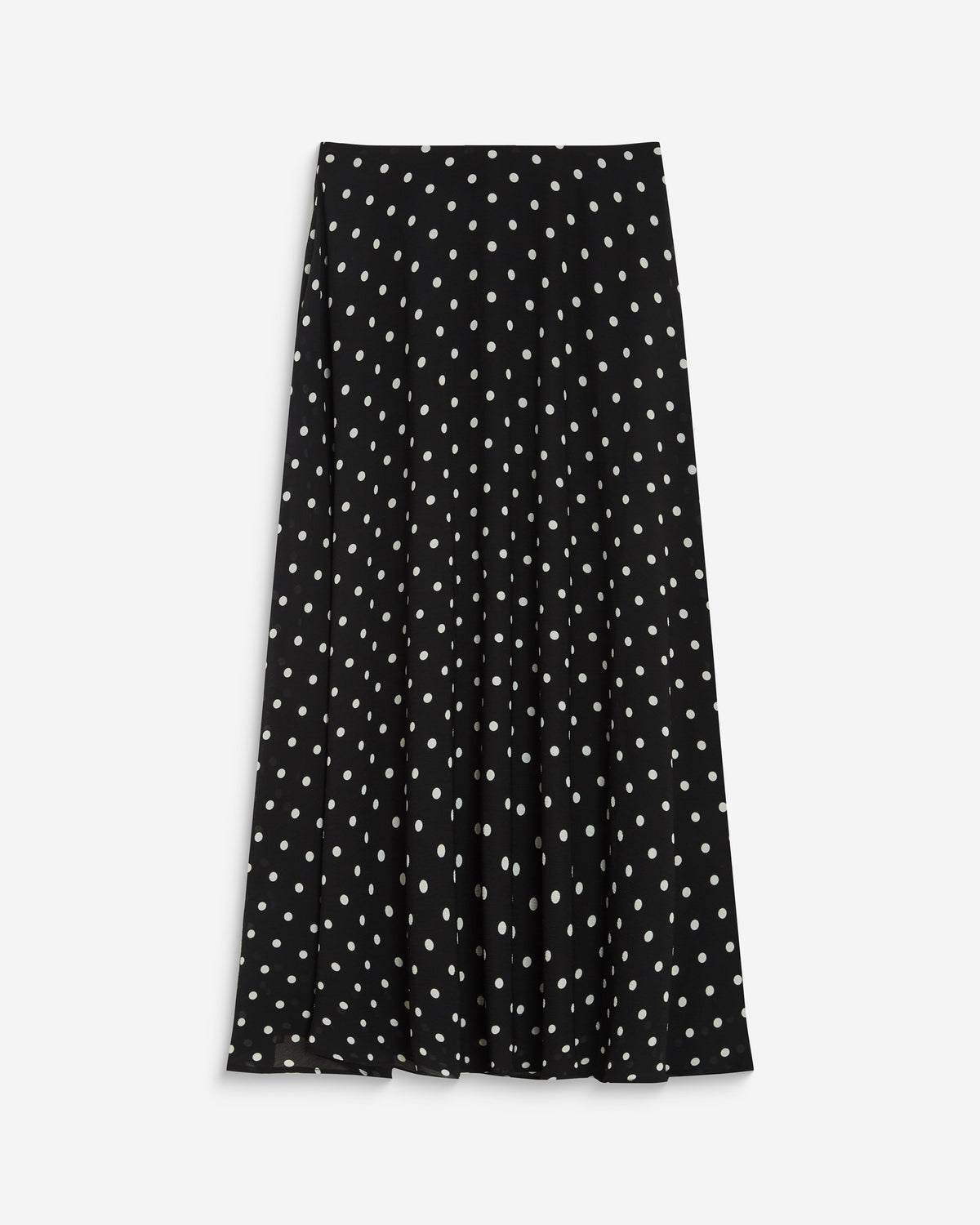 Jupe longue trapèze taille haute pois Analia