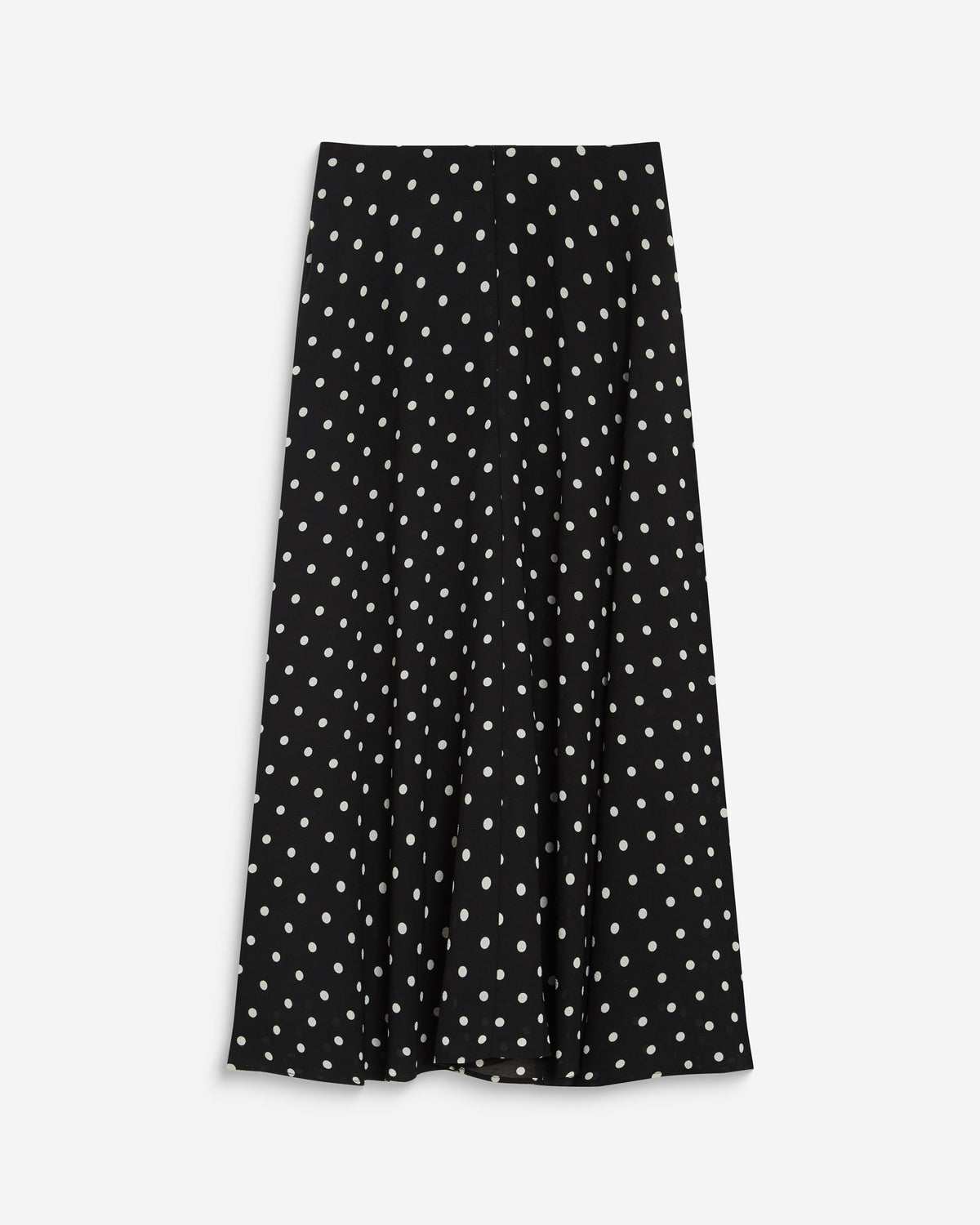 Jupe longue trapèze taille haute pois Analia