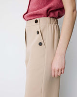 Pantalon tailleur large taille haute beige Alexander