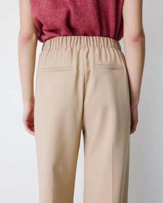 Pantalon tailleur large taille haute beige Alexander