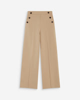 Pantalon tailleur large taille haute beige Alexander