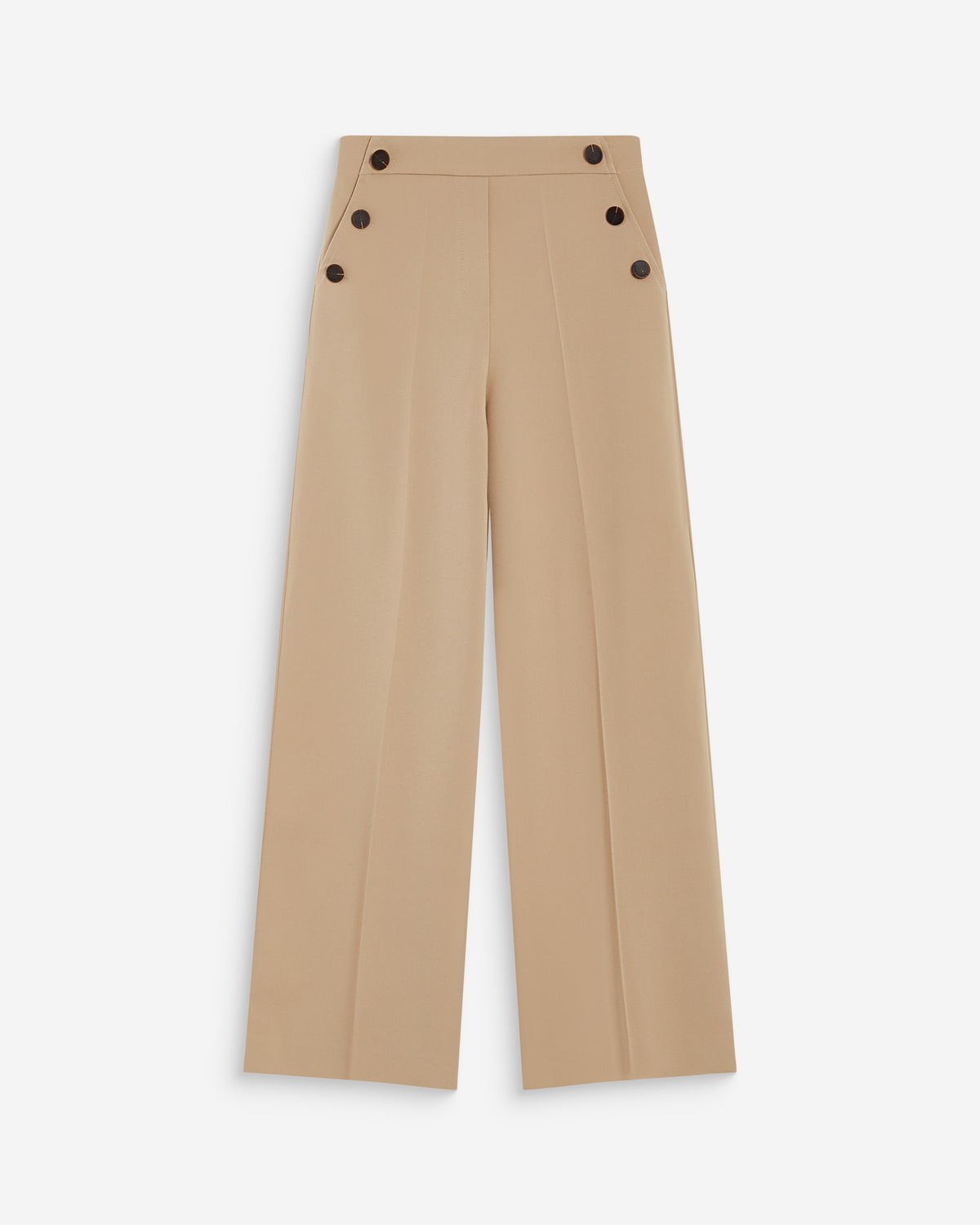 Pantalon tailleur large taille haute beige Alexander