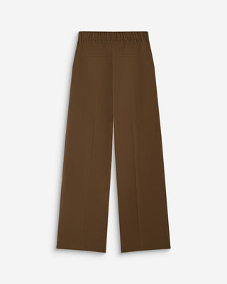 Pantalon tailleur large taille haute kaki Alexander