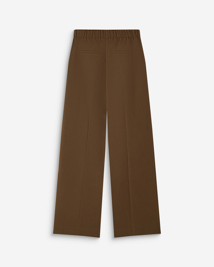 Pantalon tailleur large taille haute kaki Alexander