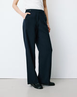 Pantalon tailleur large taille haute marine Alexander