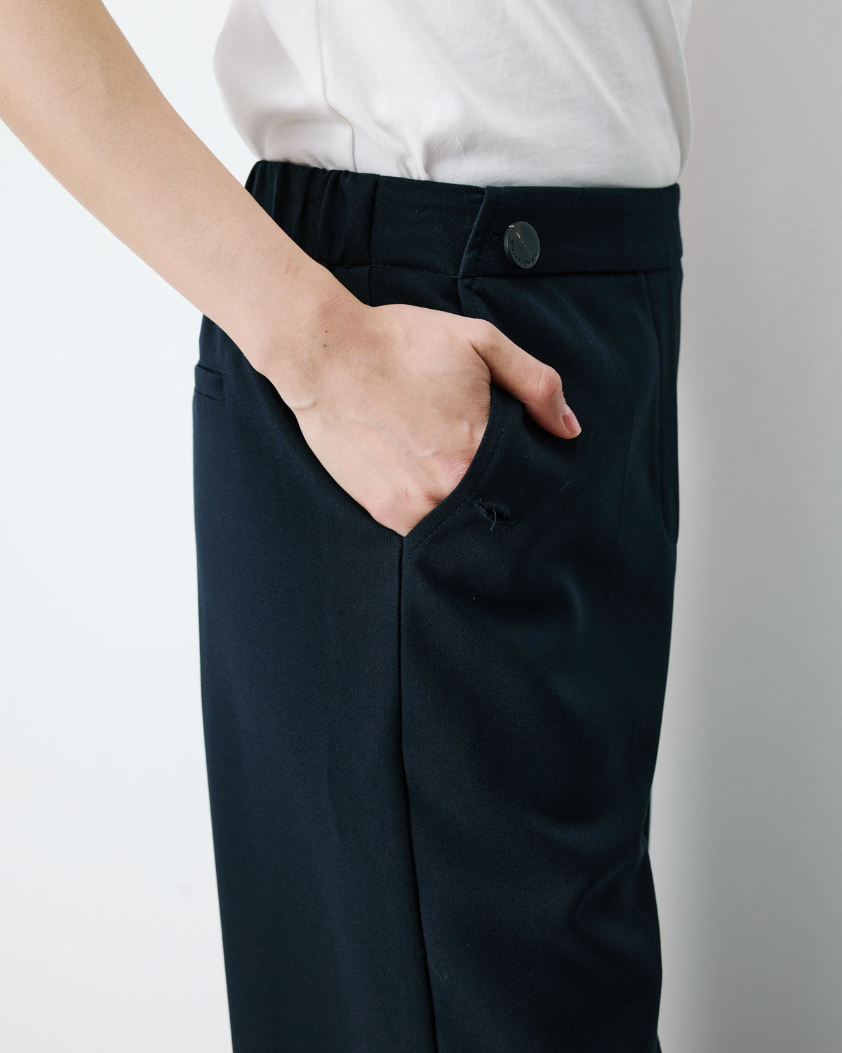 Pantalon tailleur large taille haute marine Alexander