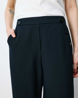 Pantalon tailleur large taille haute marine Alexander