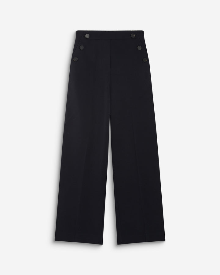 Pantalon tailleur large taille haute marine Alexander