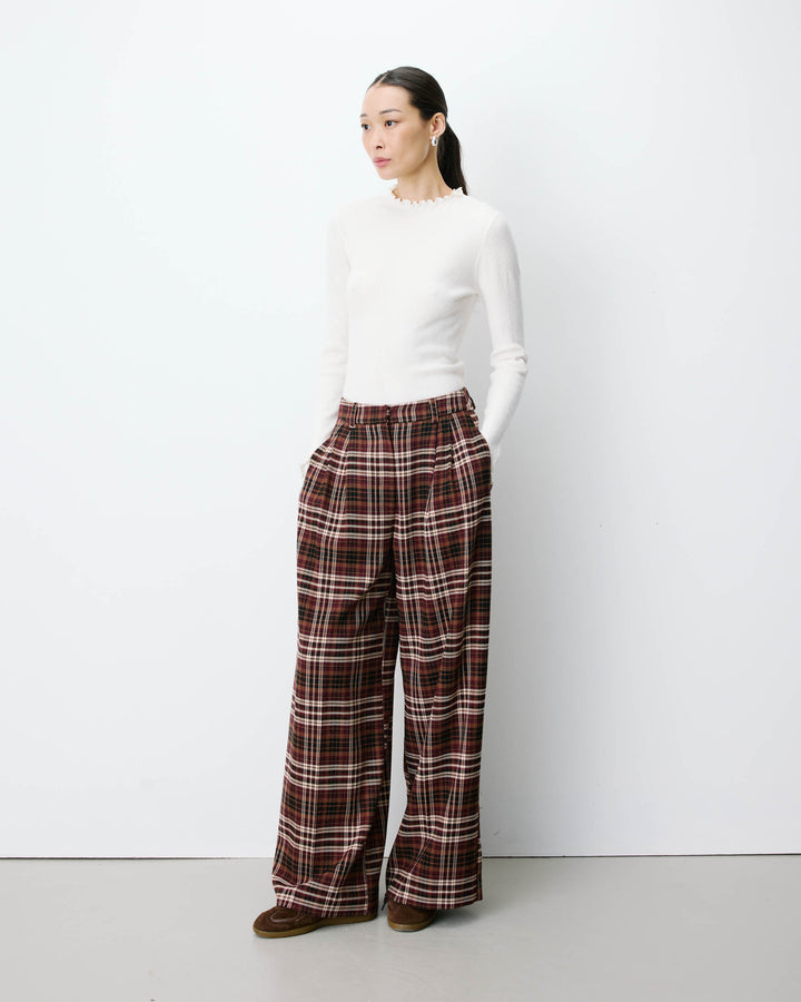 Pantalon tailleur oversize à carreaux cherry Arenzo