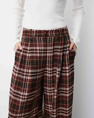 Pantalon tailleur oversize à carreaux cherry Arenzo