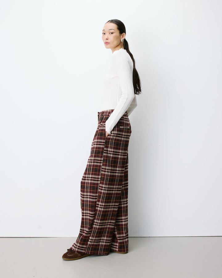 Pantalon tailleur oversize à carreaux cherry Arenzo