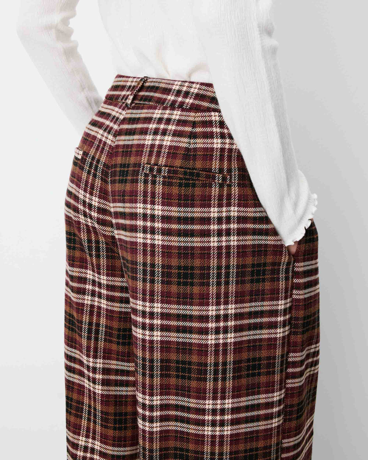 Pantalon tailleur oversize à carreaux cherry Arenzo