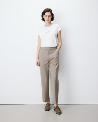 Pantalon cigarette court taille haute beige Armstrong