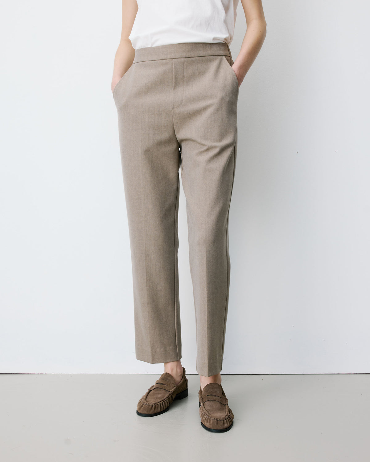 Cigarette gabardine pants beige Armstrong