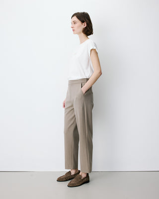 Pantalon cigarette court taille haute beige Armstrong