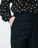 Pantalon cigarette court taille haute marine Armstrong