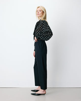 Pantalon cigarette court taille haute marine Armstrong