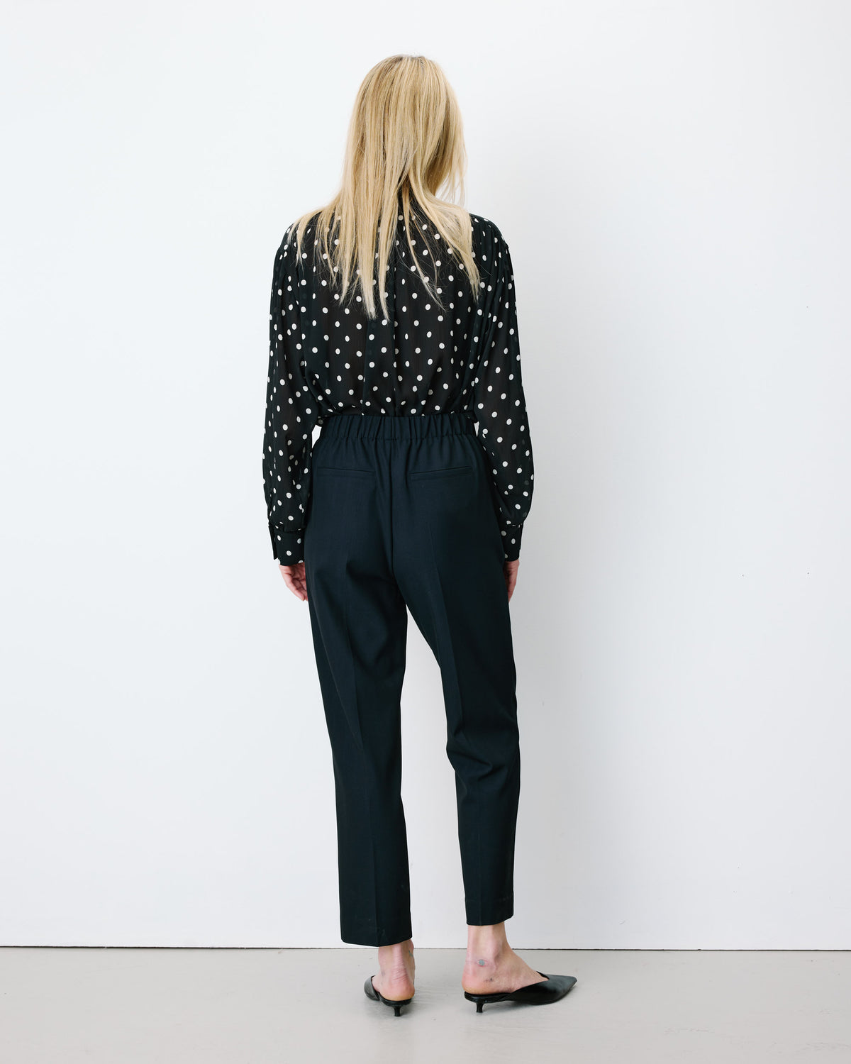 Pantalon cigarette court taille haute marine Armstrong