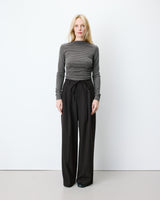 Pantalon tailleur ample ceinture nouable chocolat Ardoise