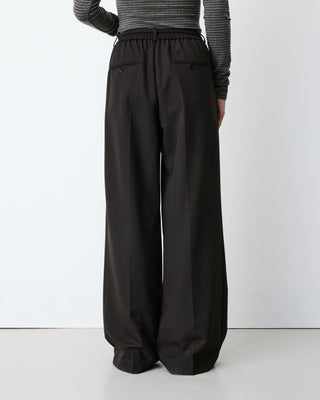 Pantalon tailleur ample ceinture nouable chocolat Ardoise