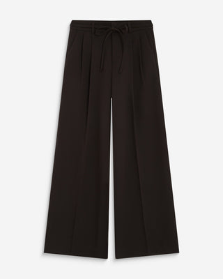 Pantalon tailleur ample ceinture nouable chocolat Ardoise
