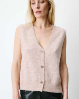 Sleeveless V-neck cardigan beige Nars