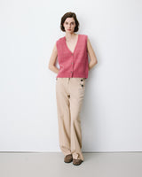 Cardigan sans manches boutonné col V blush Nars