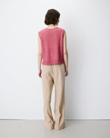 Cardigan sans manches boutonné col V blush Nars
