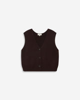 Cardigan sans manches boutonné col V chocolat Nars